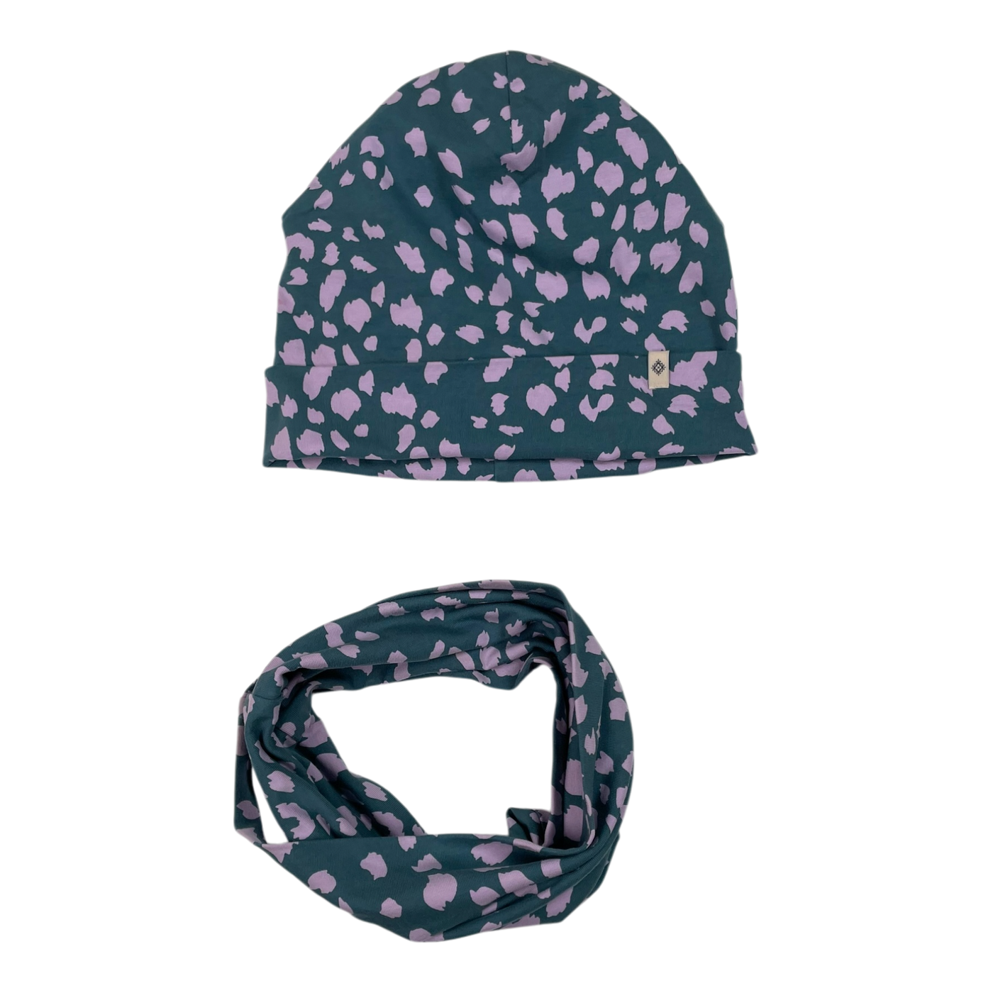 Kaiko tricot beanie & tube scarf set, dots | 5-8y