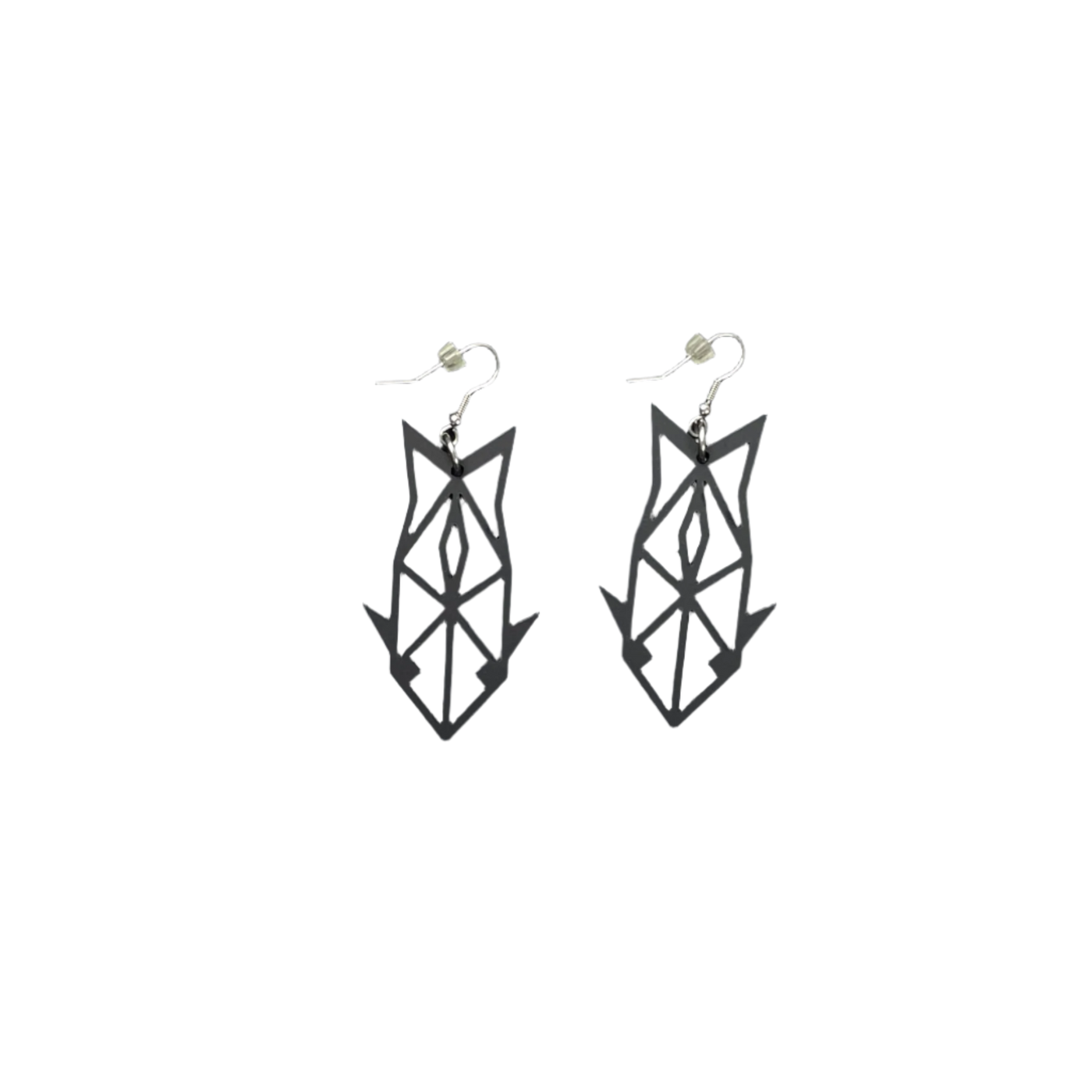 Yo Zen fish earrings, black