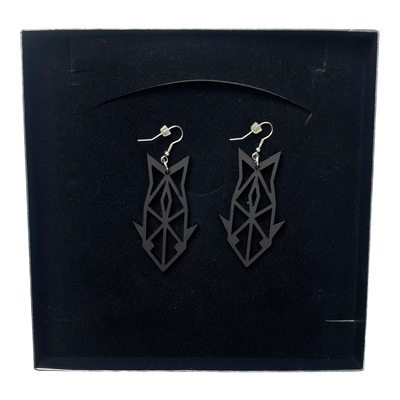 Yo Zen fish earrings, black