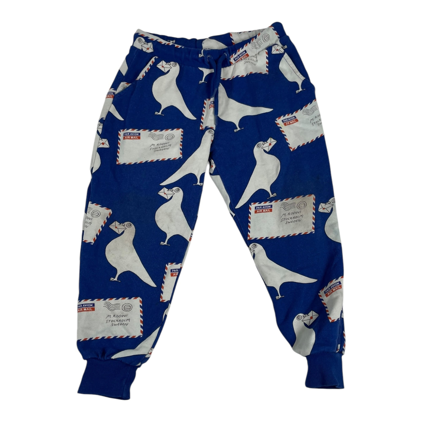 Mini Rodini sweatpants, birds | 104/110cm