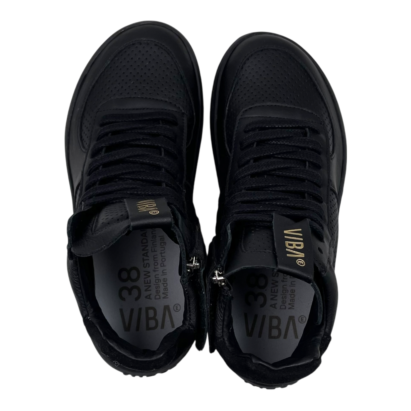 VIBAe Berlin bio leather sneakers, black | 38