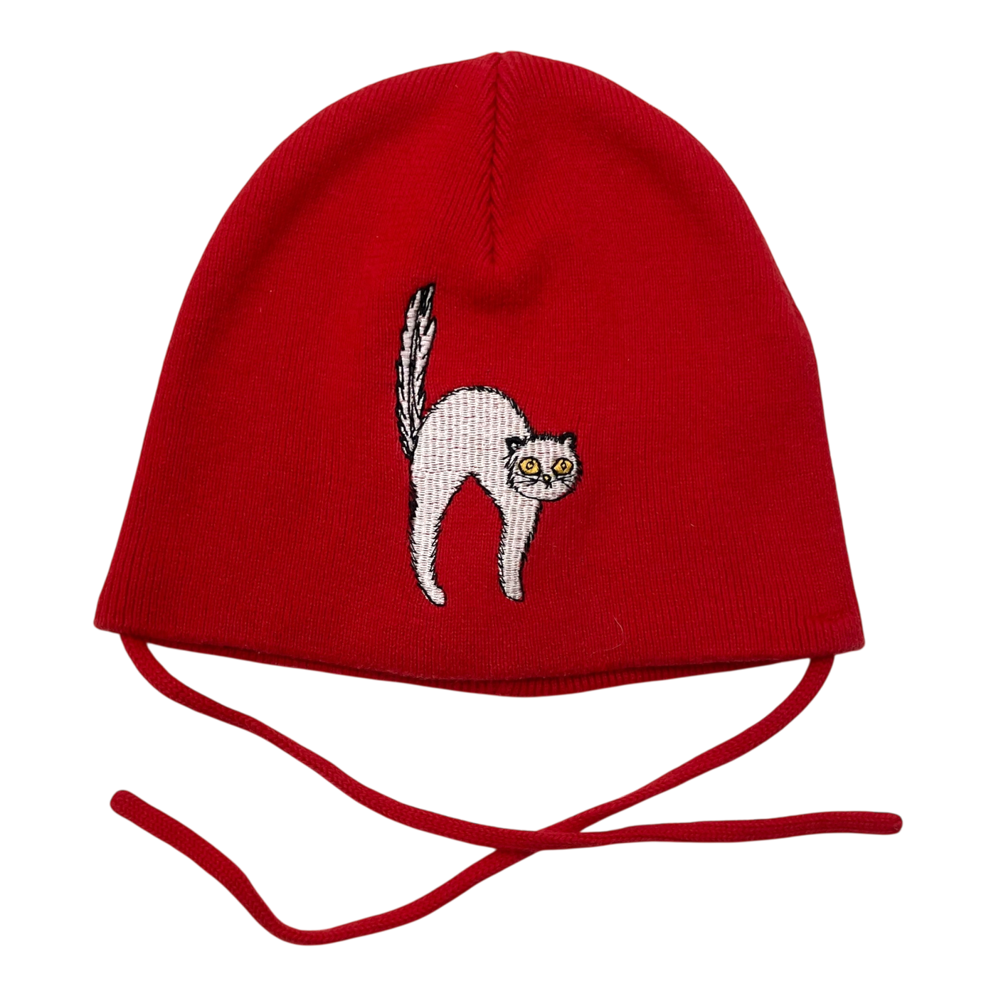 Mini Rodini knitted beanie, red | 44/46cm
