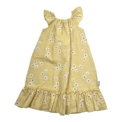 Metsola linen dress, flowers | 122/128cm