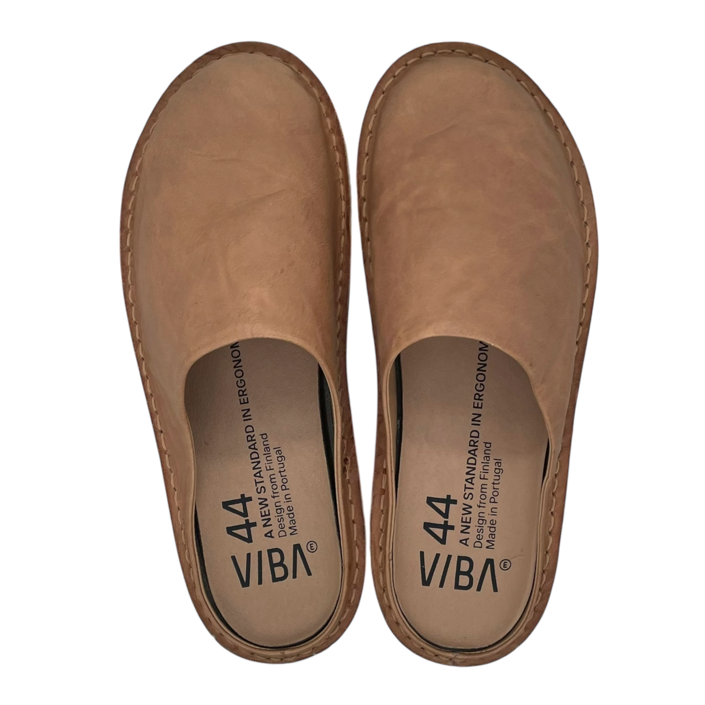 VIBAe Roma leather slippers, fawn tan | 44