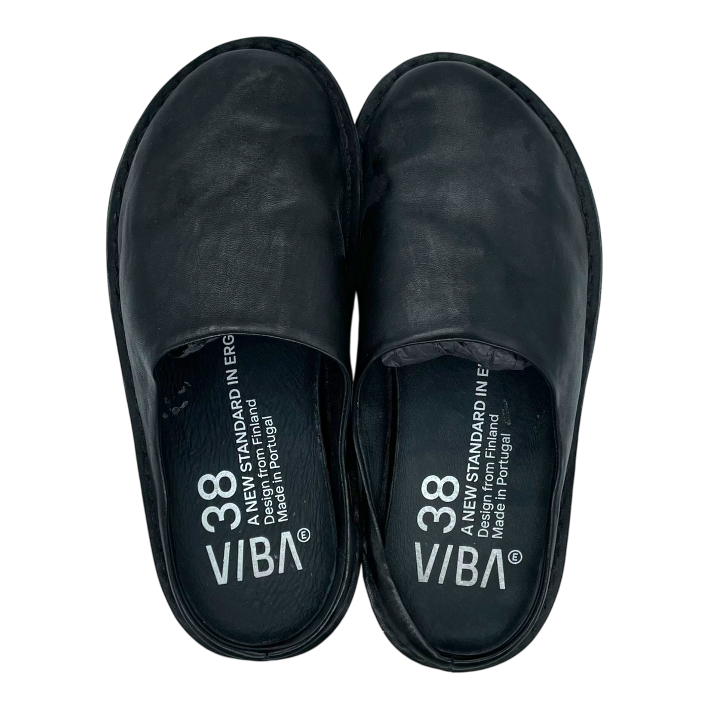 VIBAe Roma leather slippers, preto black | 38
