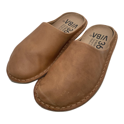 VIBAe Roma leather slippers, fawn tan | 36
