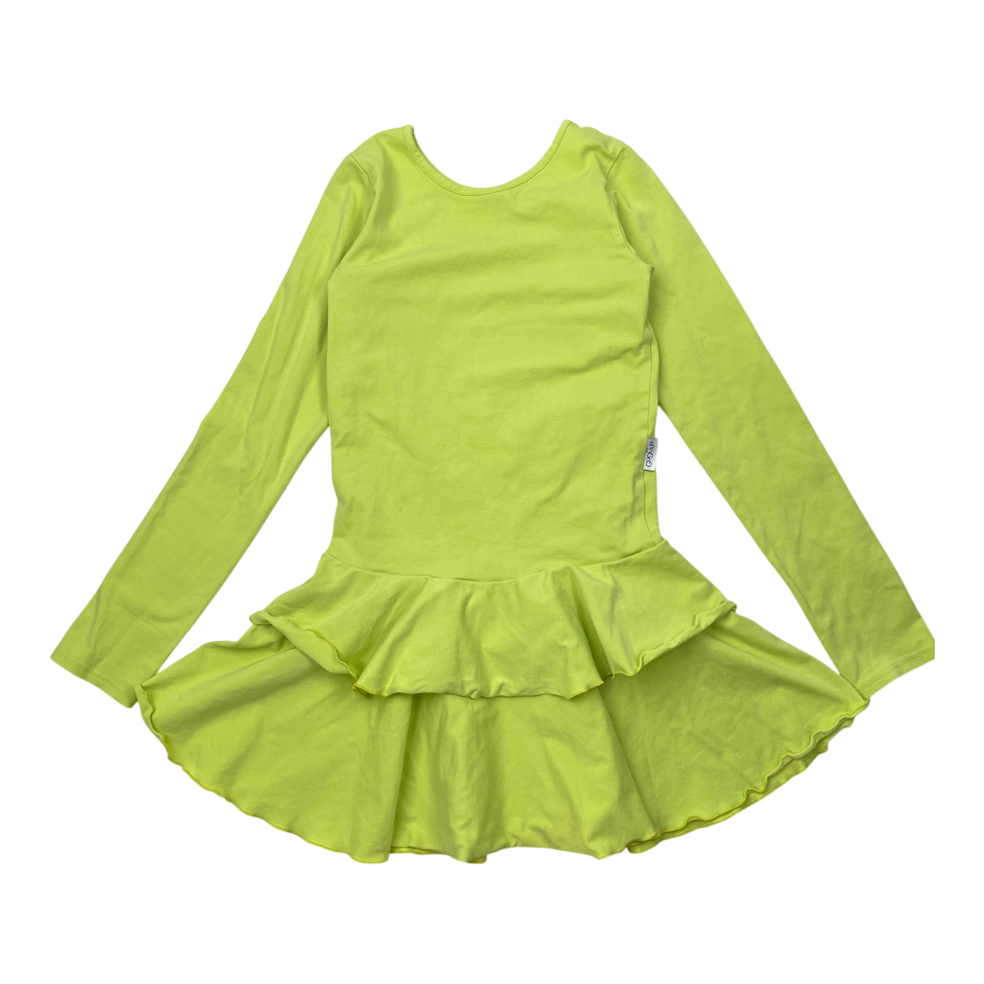 Gugguu frilla dress, lime green | 146cm