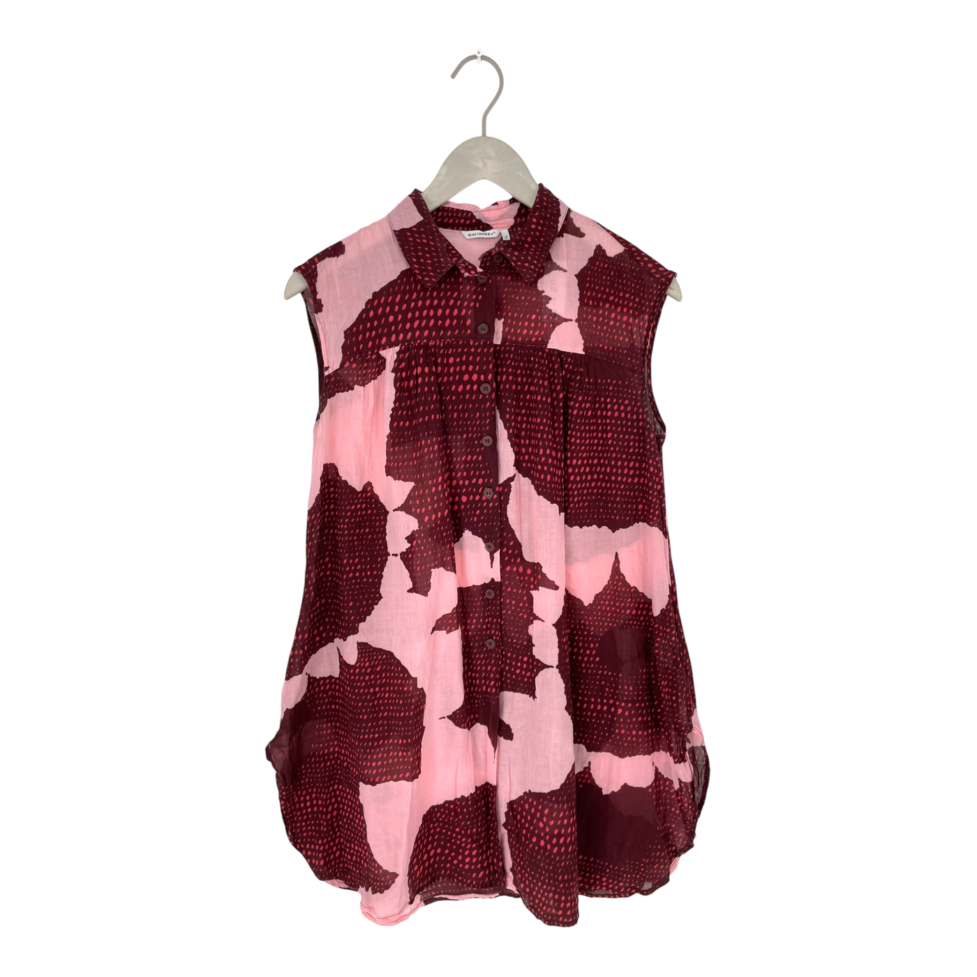 Marimekko buttoned top, pink/burgundy | woman M