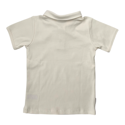 Metsola rib collar t-shirt, cream | 110/116cm