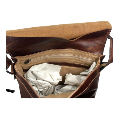 Harold's Bags leather campo messenger bag M, dark brown