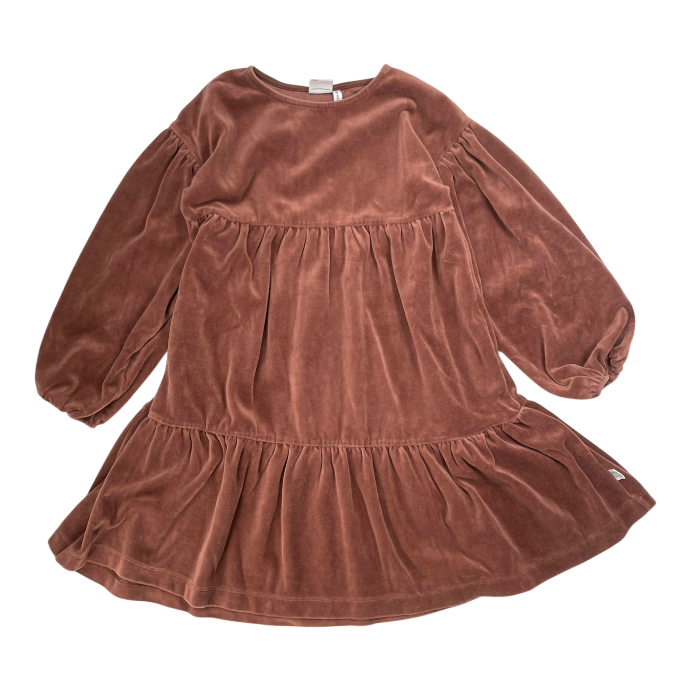 Mainio velour dress, brown | 134/140cm