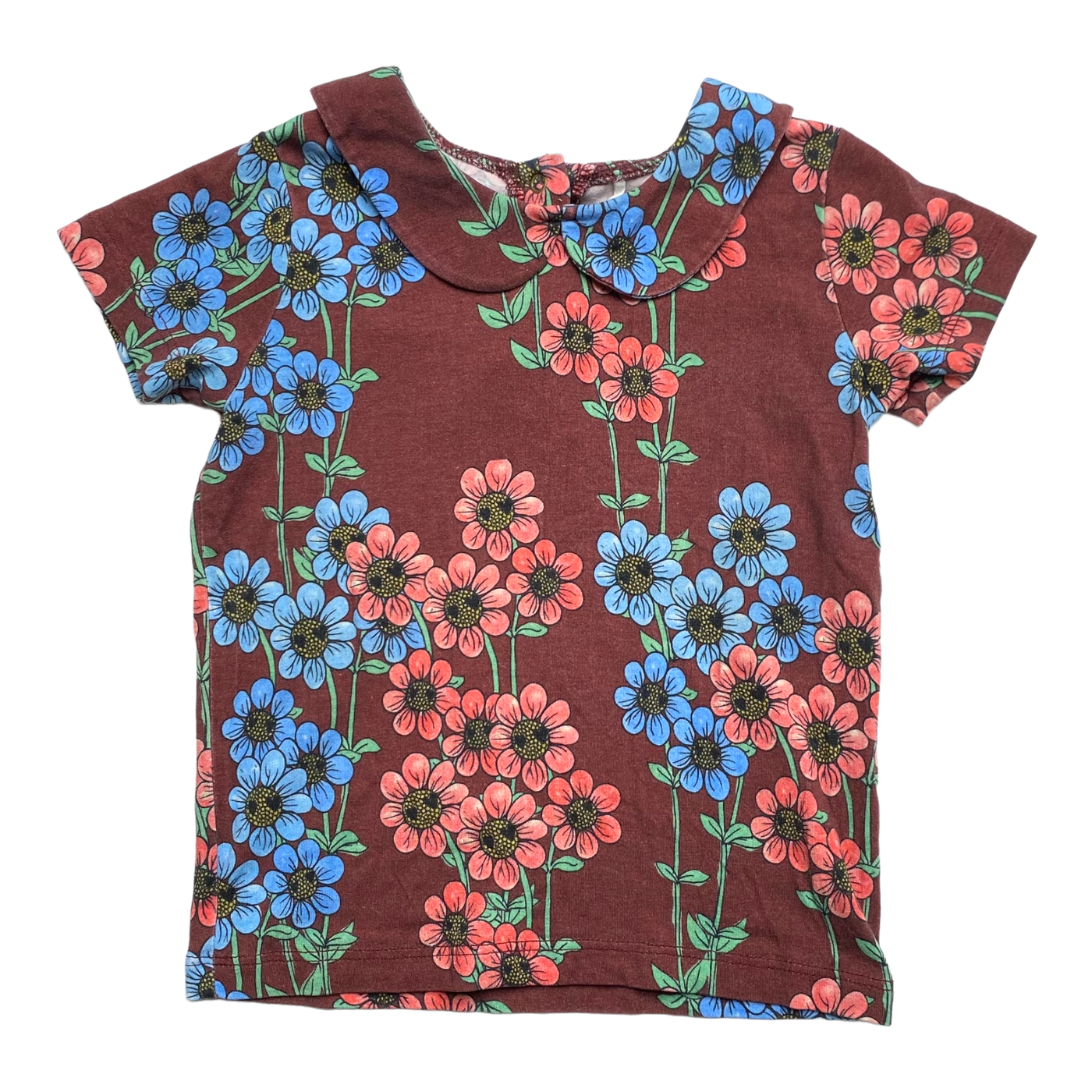 Mini Rodini collar t-shirt, flower | 80/86cm