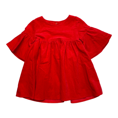 Metsola corduroy bell dress, red | 86/92cm