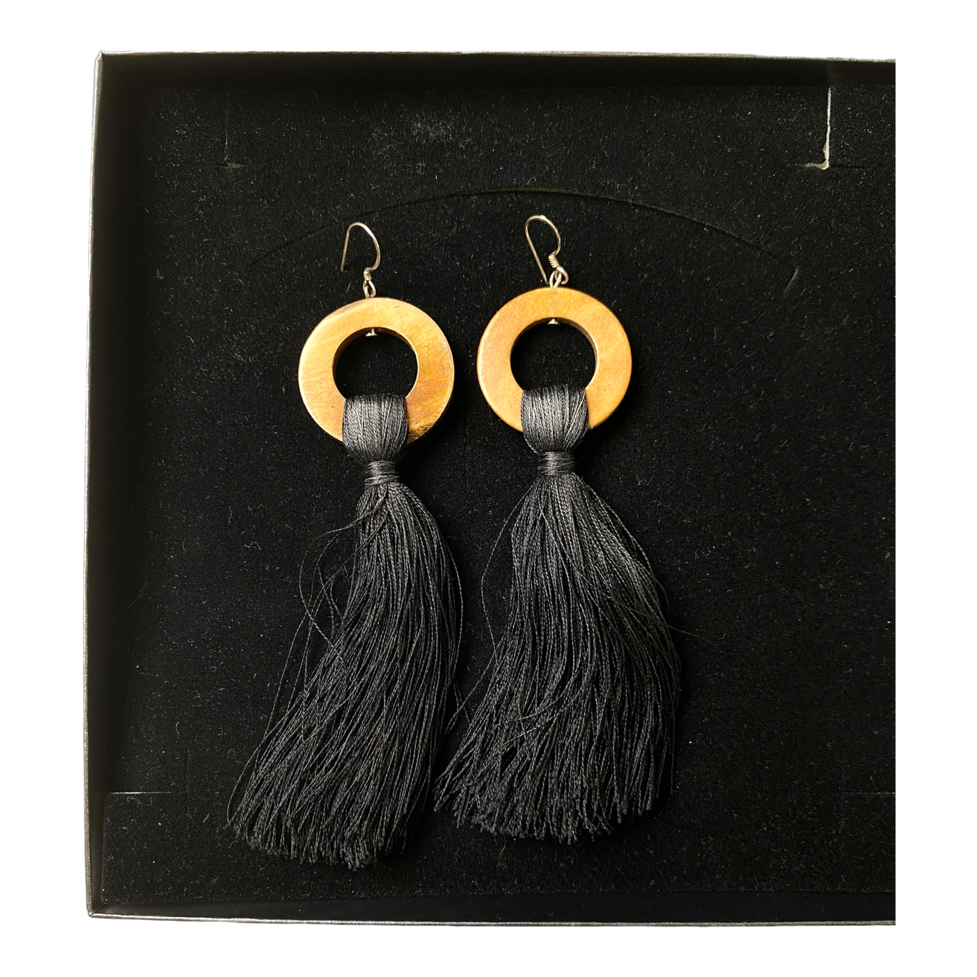 Kaiko tassel earrings, black