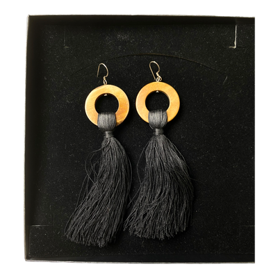 Kaiko tassel earrings, black