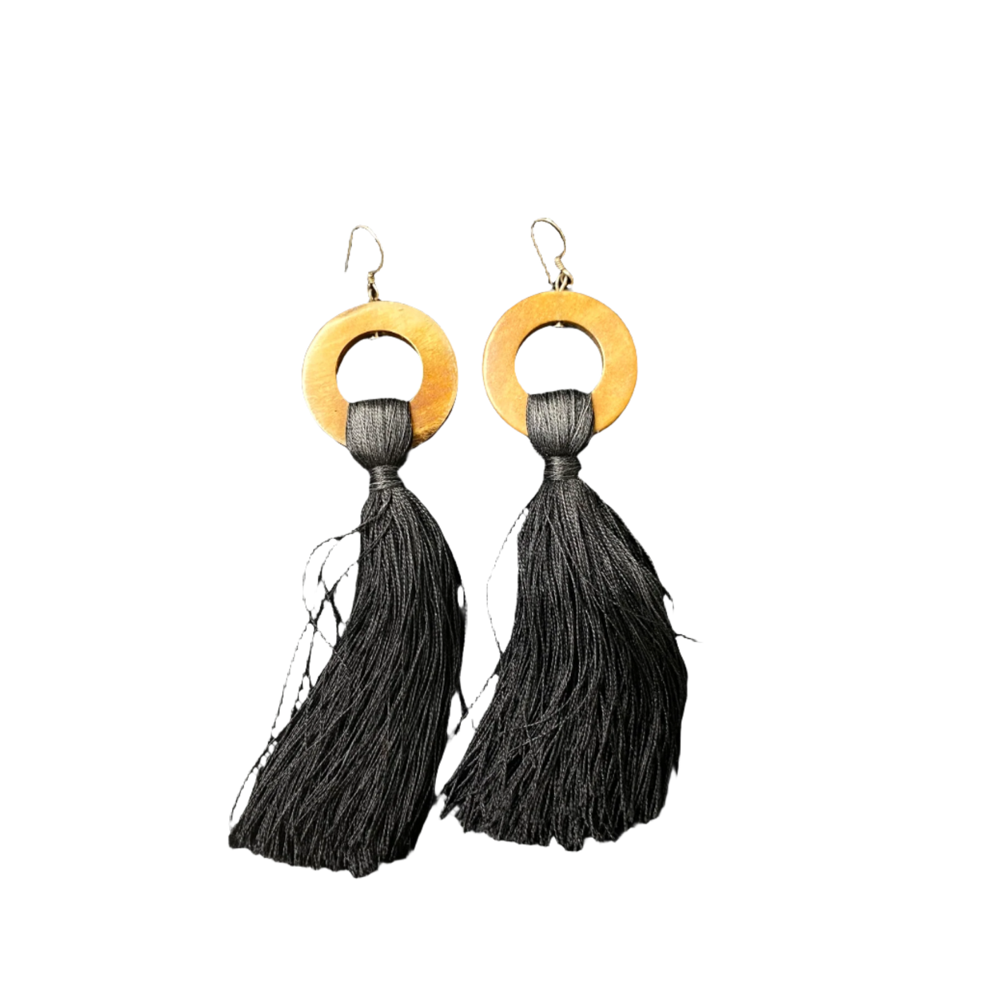 Kaiko tassel earrings, black