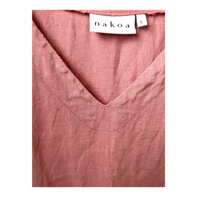 Nakoa linen layered dress, rose | woman L