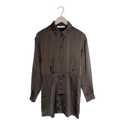 Samsøe & Samsøe liza satin shirt dress, brown  | woman M