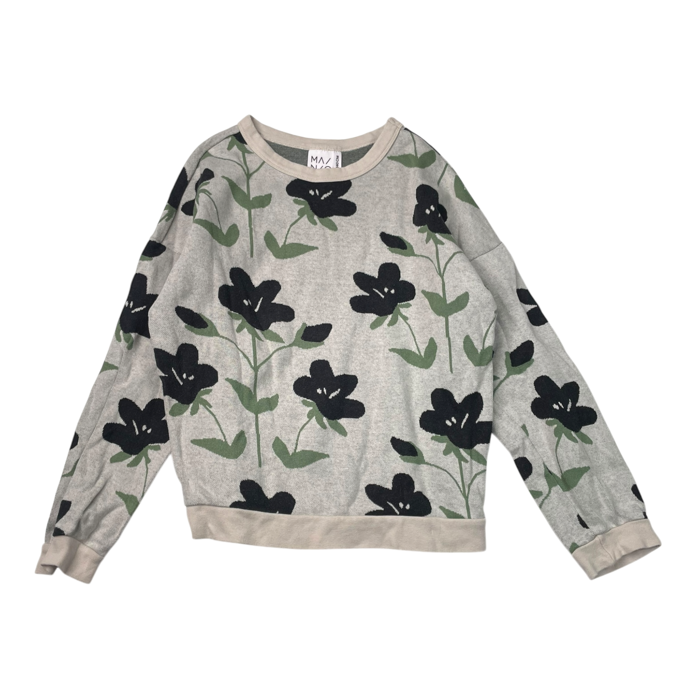 Mainio jacquard knit shirt, flower | 134/140cm