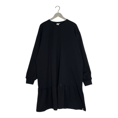 Kaiko ruffle sweat dress, black | woman XXL