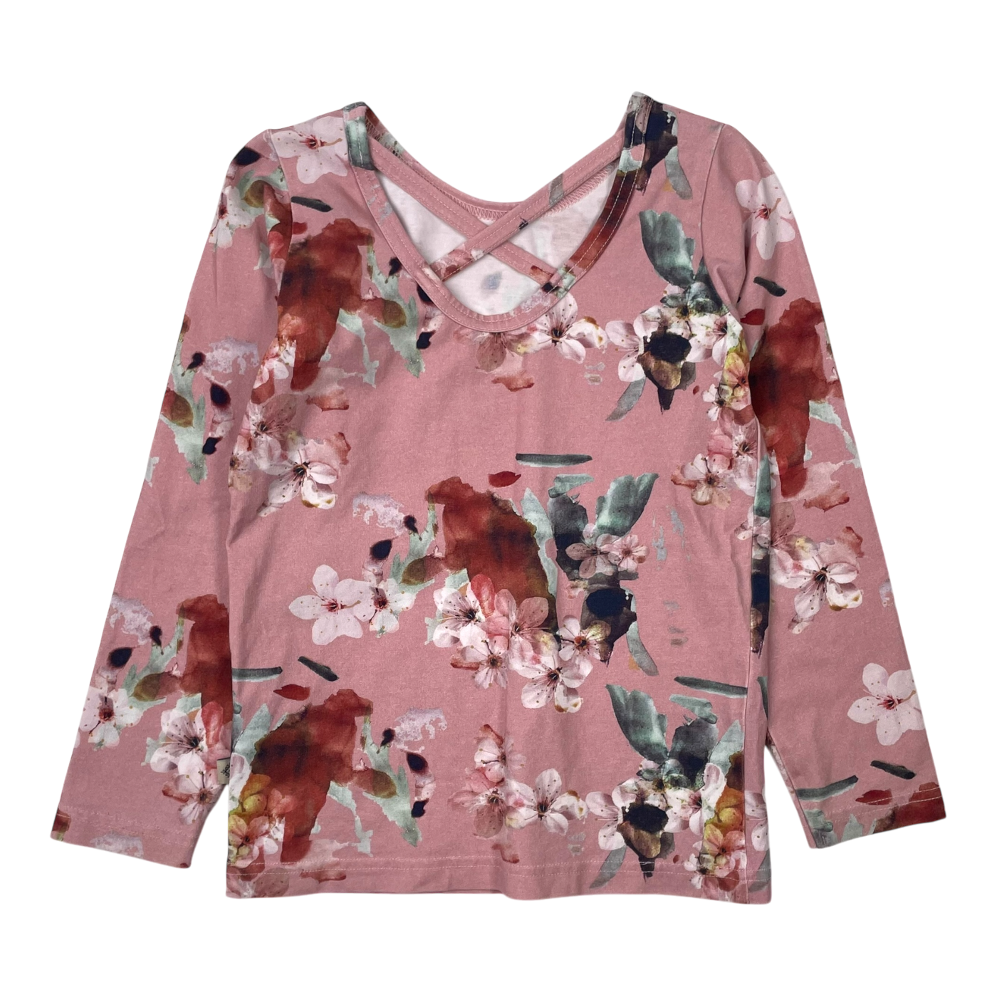 Kaiko cross shirt, pink blossom | 110/116cm