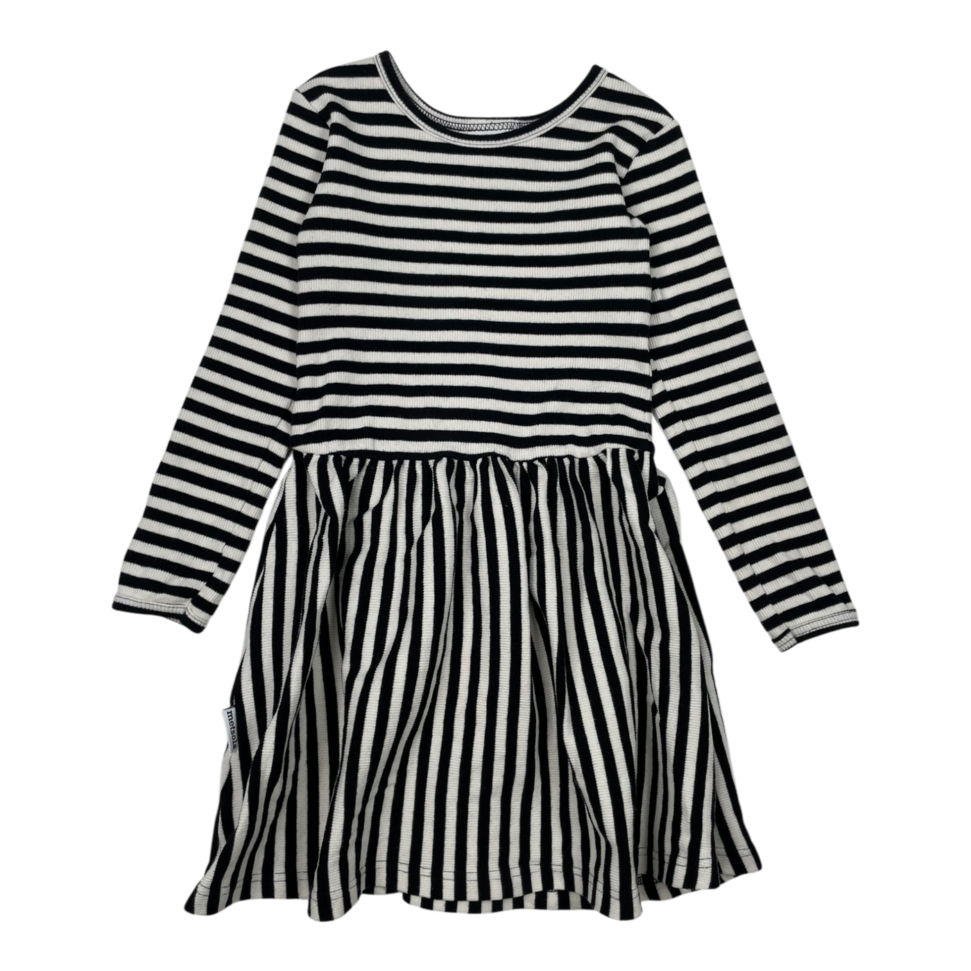 Metsola rib dress, stripe | 110/116cm