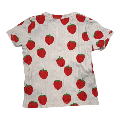 Mini Rodini rib t-shirt, strawberry | 92/98cm