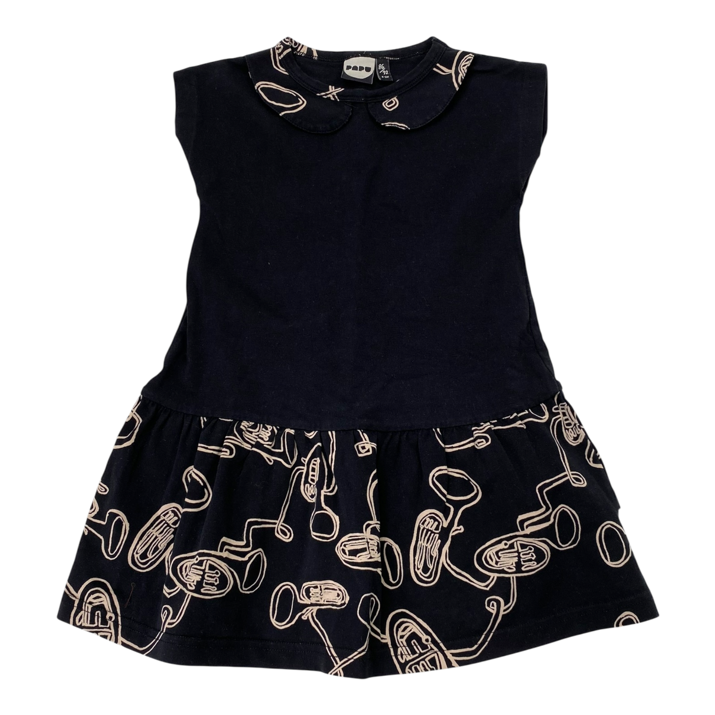 Papu t-shirt dress, black | 86/92cm