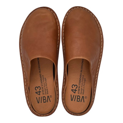 VIBAe Roma leather slippers, cognac brown | 43