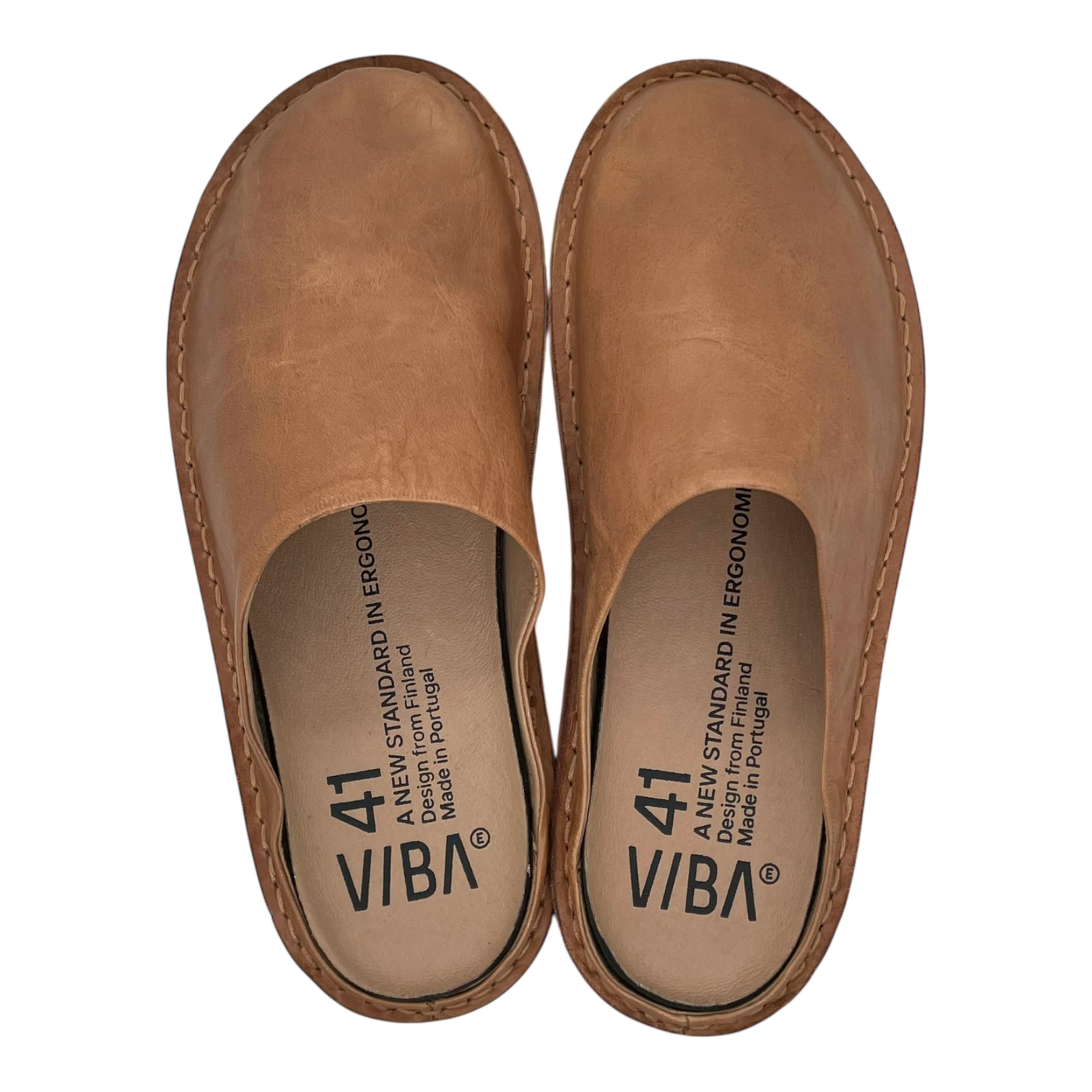 VIBAe Roma leather slippers, fawn tan | 41