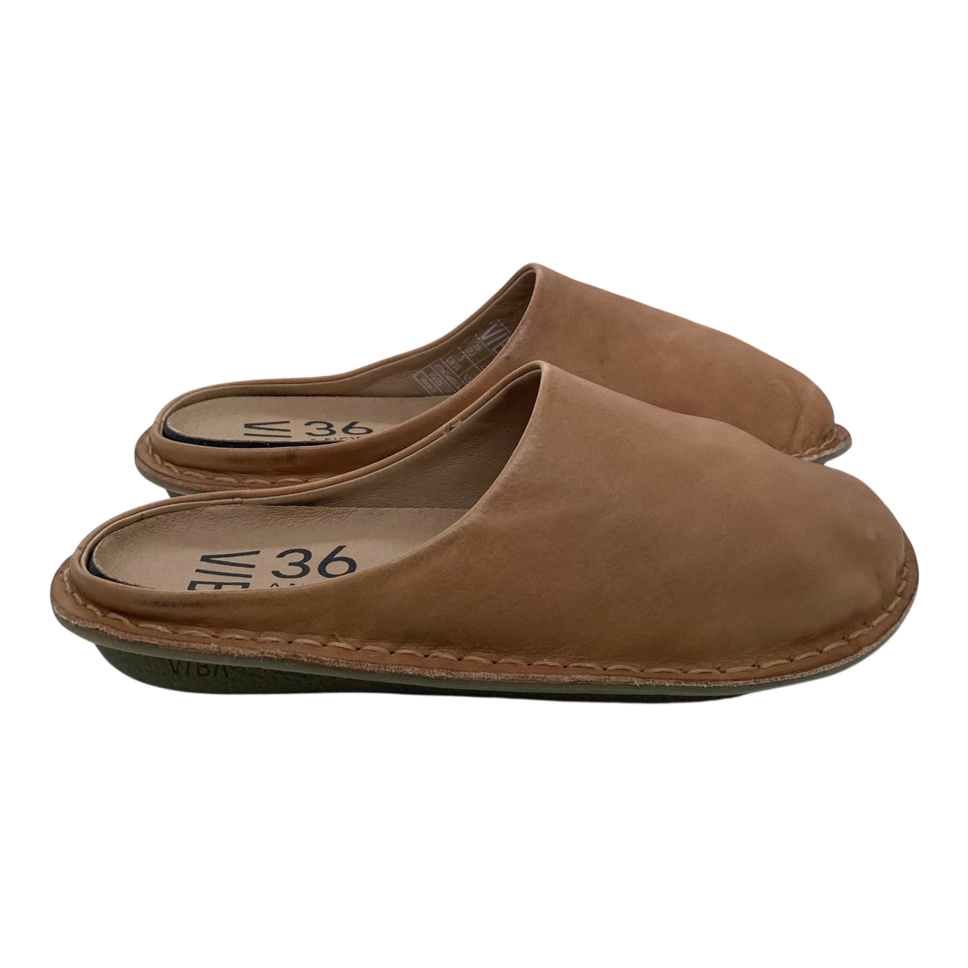 VIBAe Roma leather slippers, fawn tan | 36