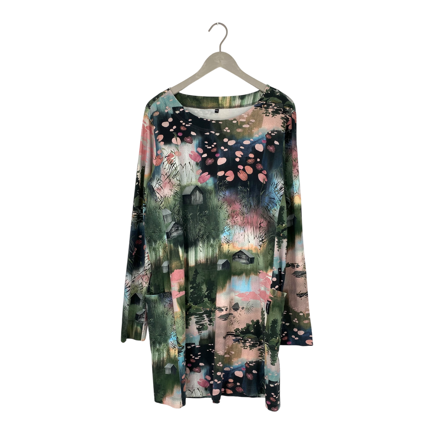 Ommellinen long sleeve tricot dress, flower | woman 3XL