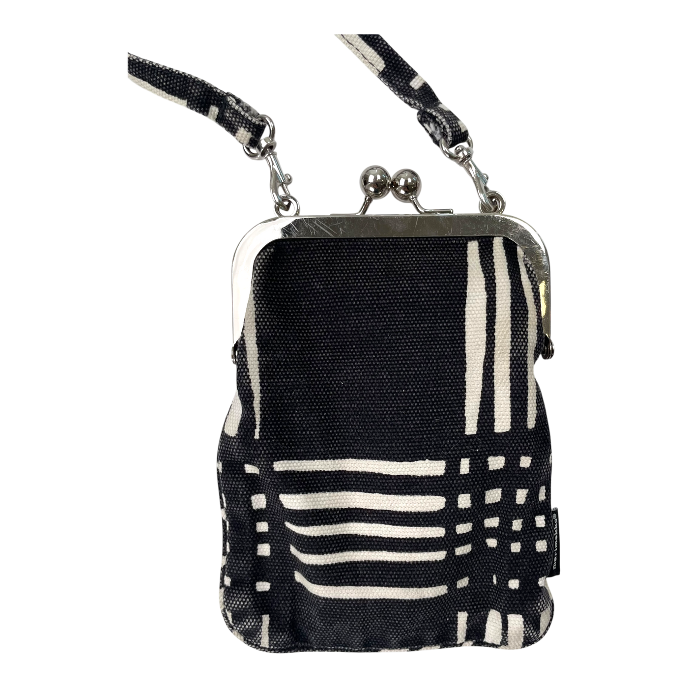 Marimekko clasp crossbody bag, black/white | onesize