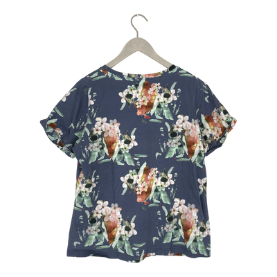 Kaiko t-shirt, blue blossom | woman M