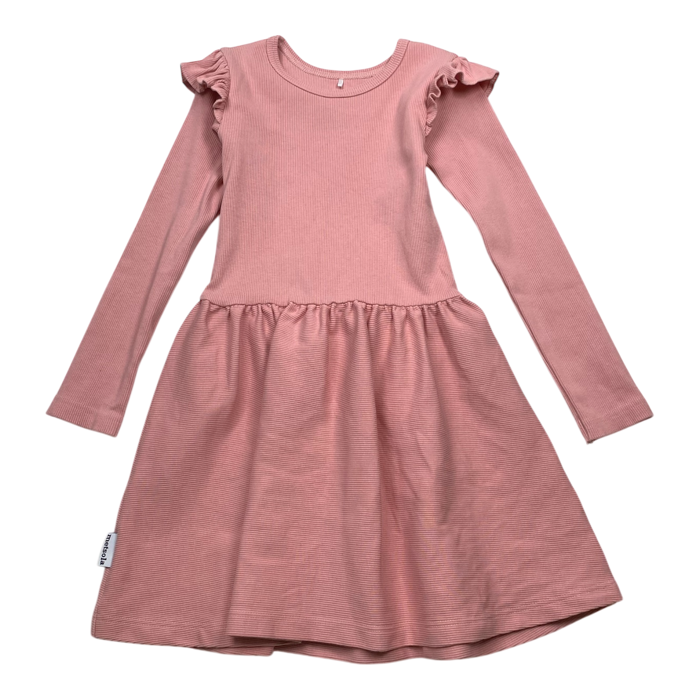 Metsola rib dress, pink | 110/116cm