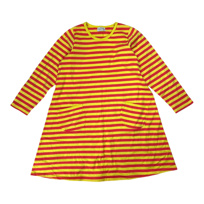Marimekko stripe dress, red/yellow | 140cm