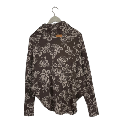 Ommellinen merino turtleneck shirt, babushka roses | woman S