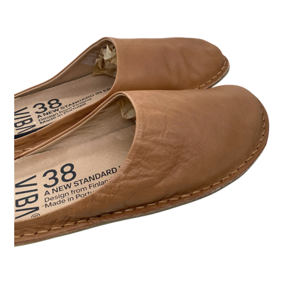 VIBAe Roma leather slippers, fawn tan | 38