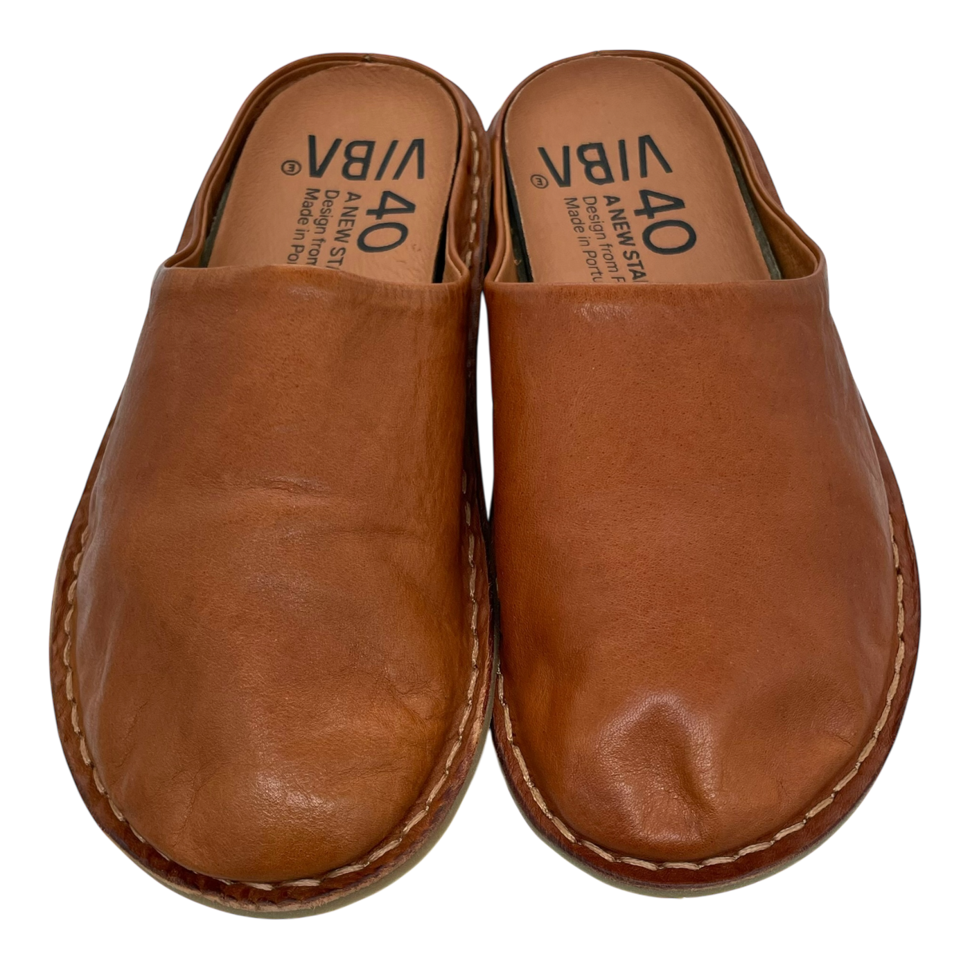 VIBAe Roma leather slippers, cognac brown | 40