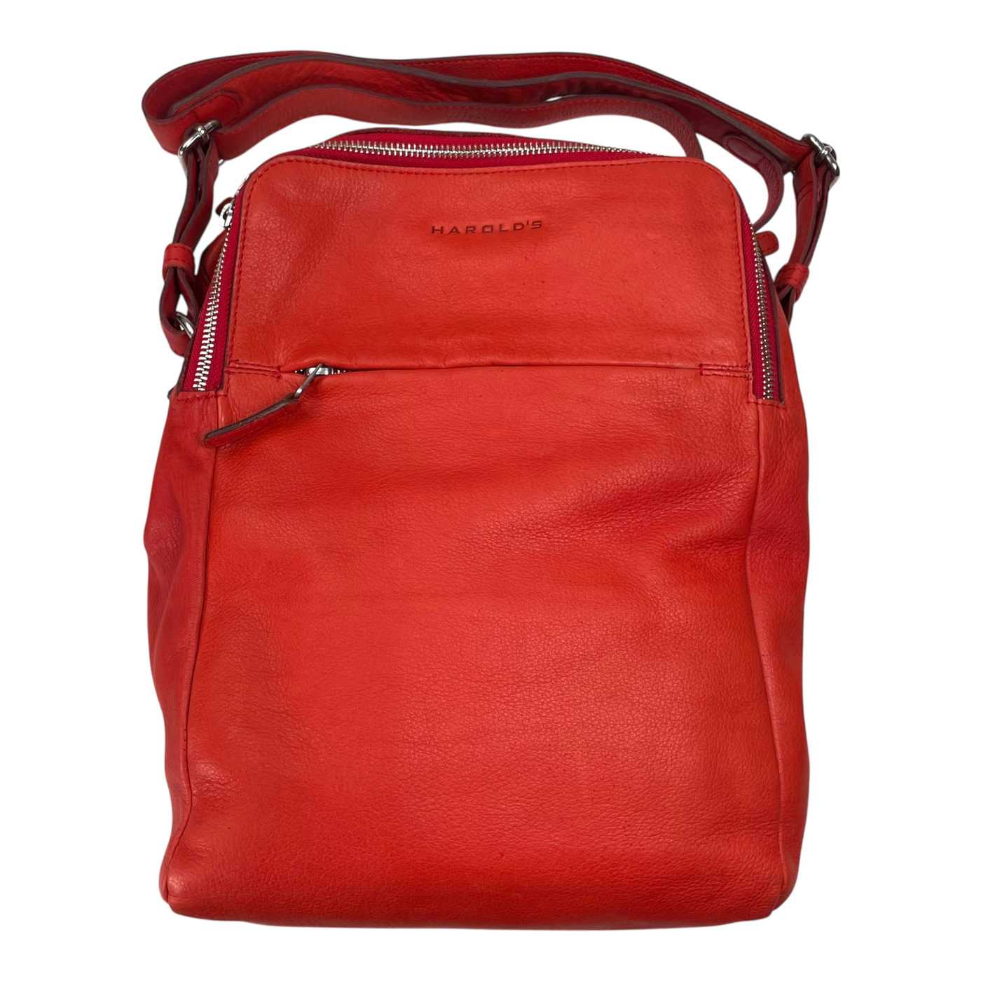 Harold's Bags leather tryo shopper, red