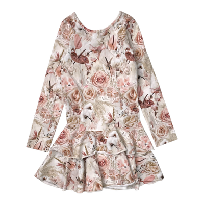 Gugguu frilla dress, flower | 110cm