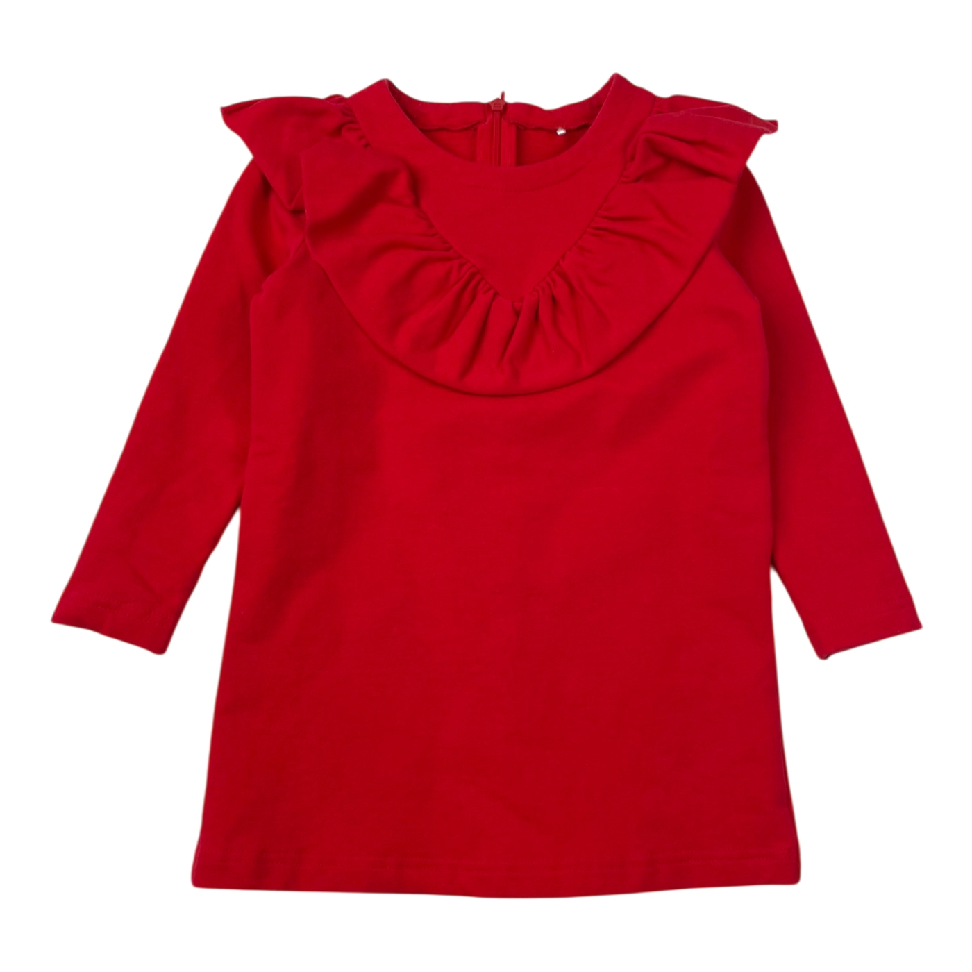 Metsola frill sweat dress, red | 86/92cm