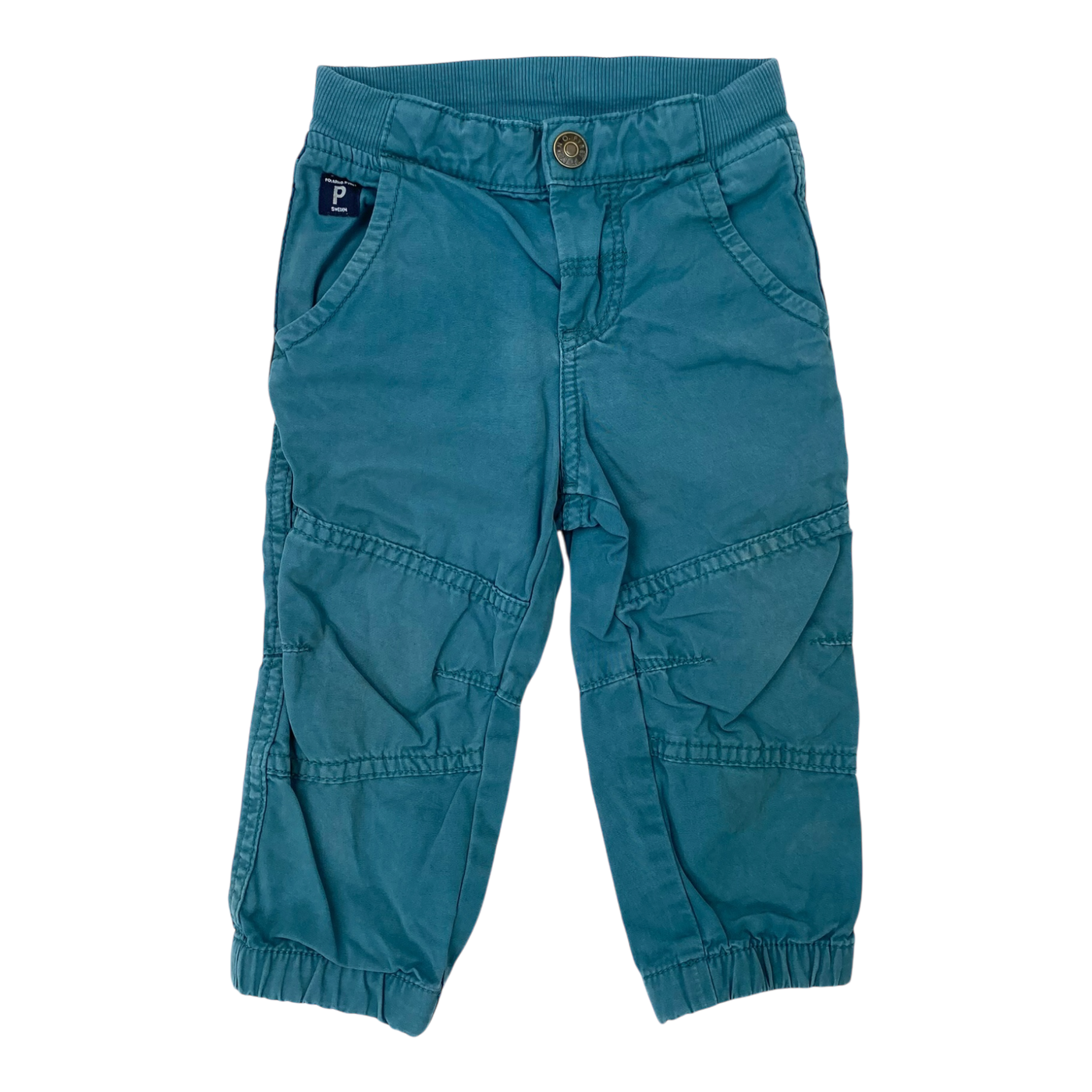 Polarn O. Pyret cargo pants, turquoise | 80cm