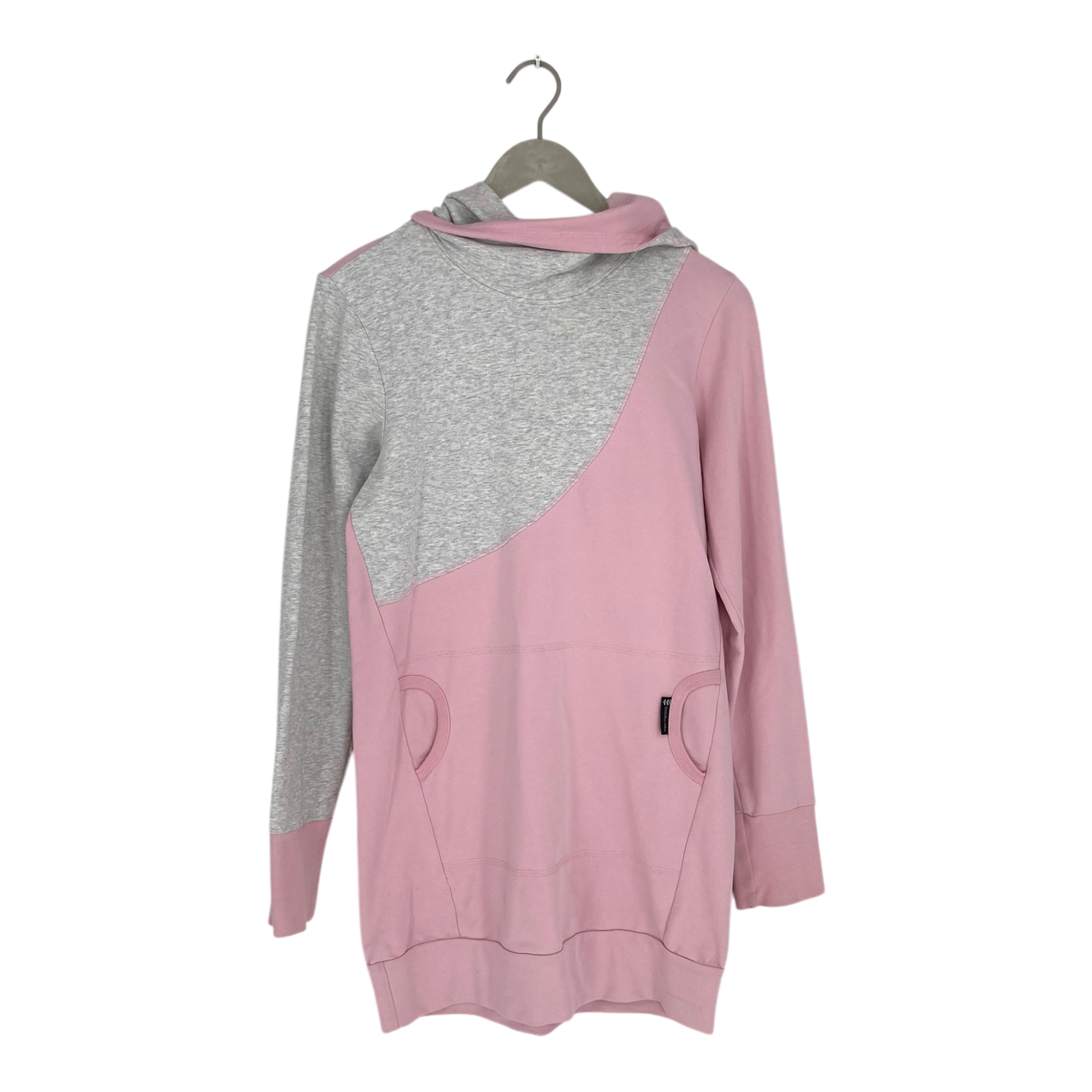 Ommellinen hoodie tunic, pink & grey | woman S