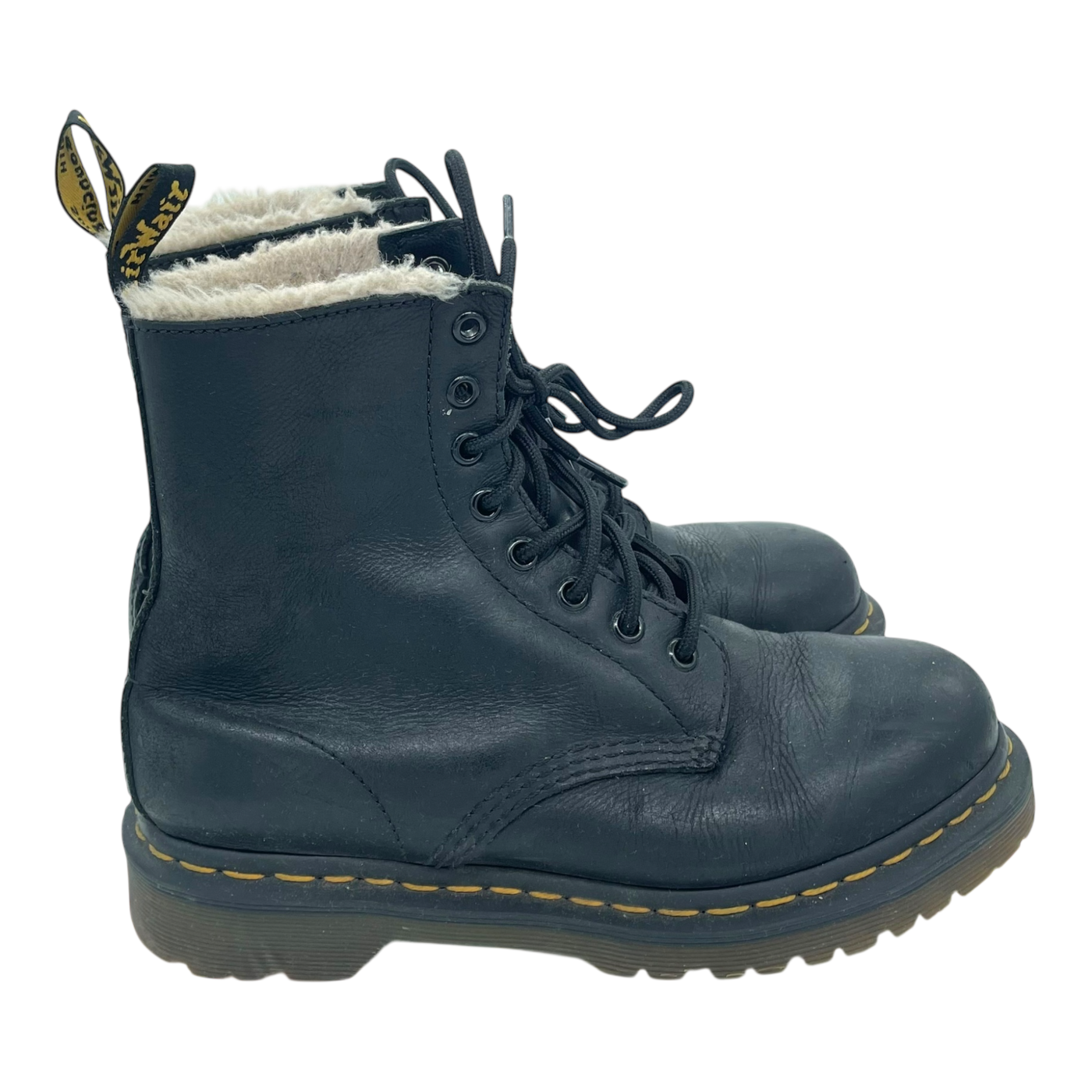 Dr. Martens 1460 serena collar faux fur boots, black | 38