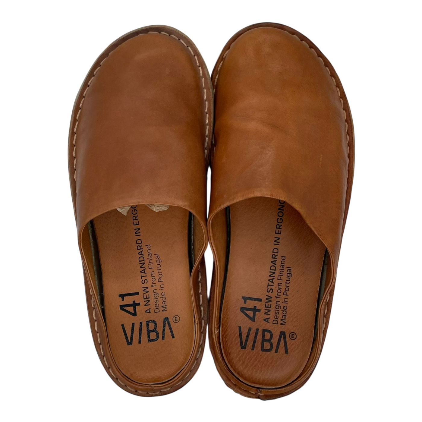 VIBAe Roma leather slippers, cognac brown | 41