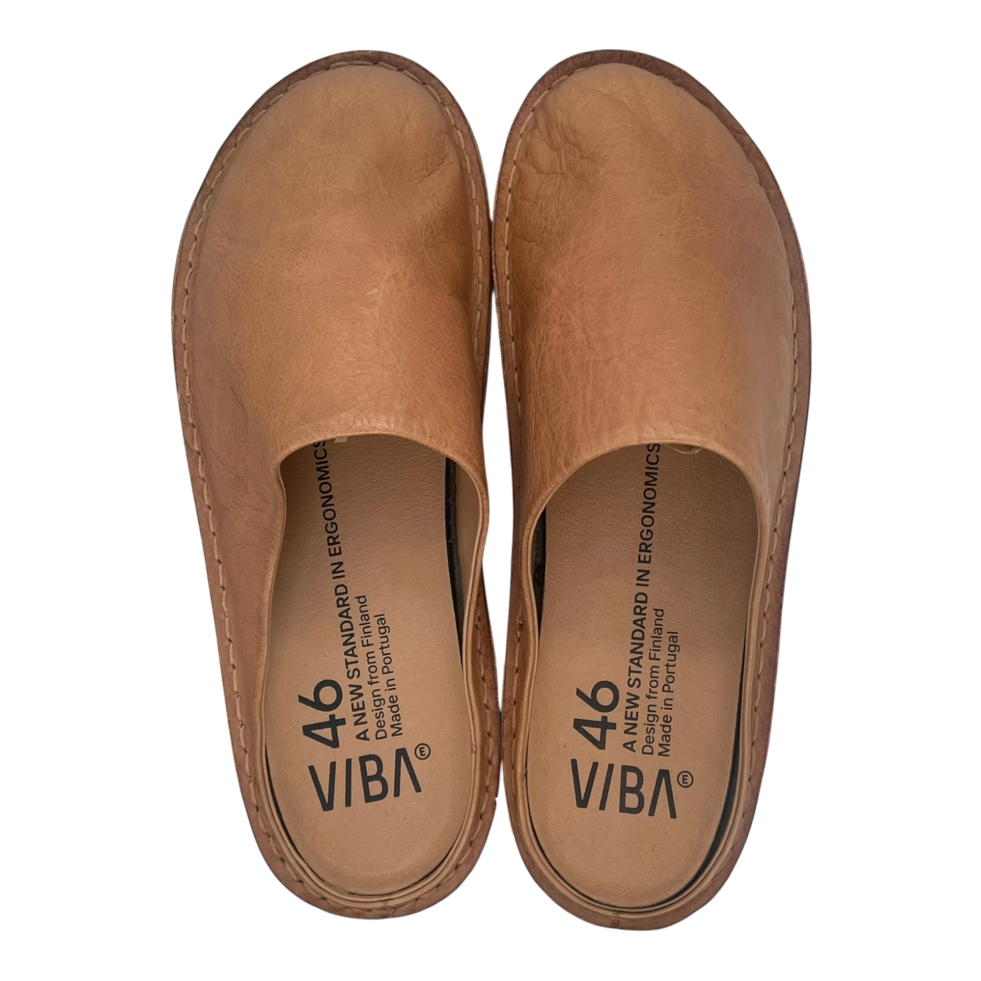 VIBAe Roma leather slippers, fawn tan | 46