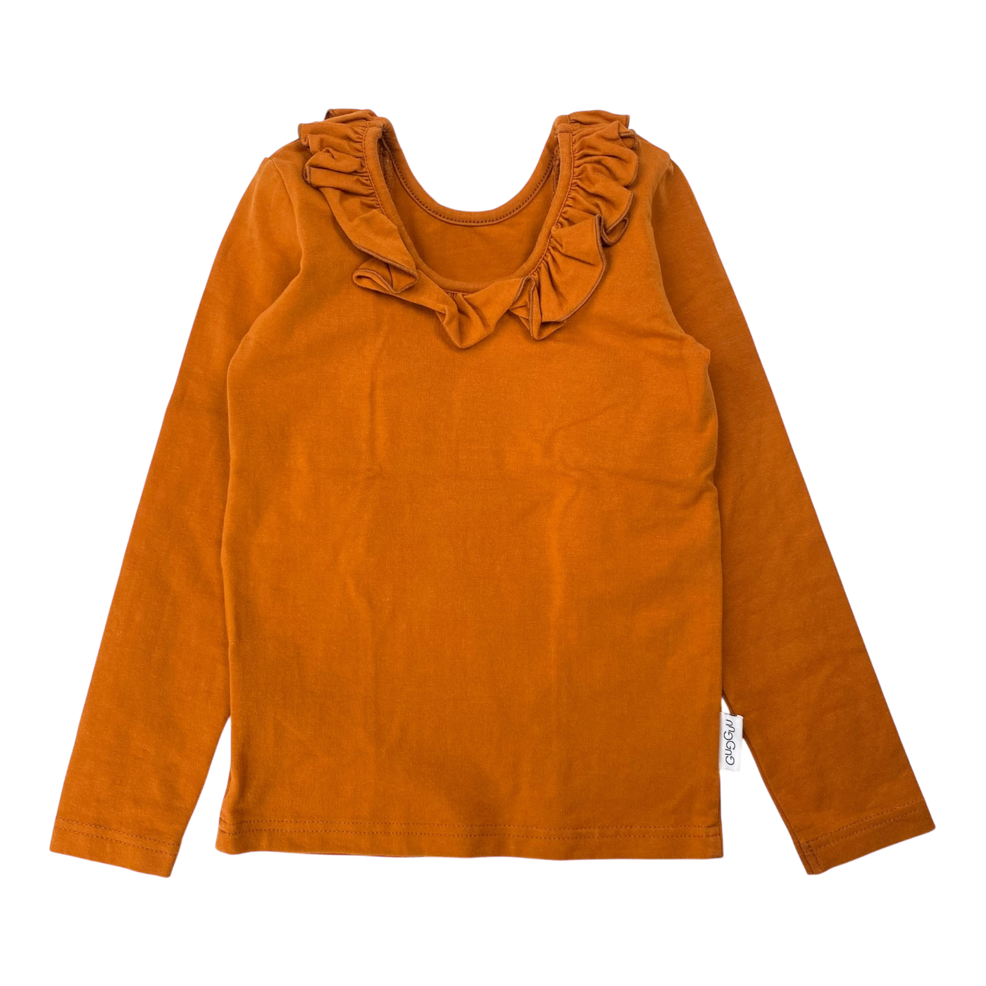 Gugguu frill shirt, burnt orange | 98cm
