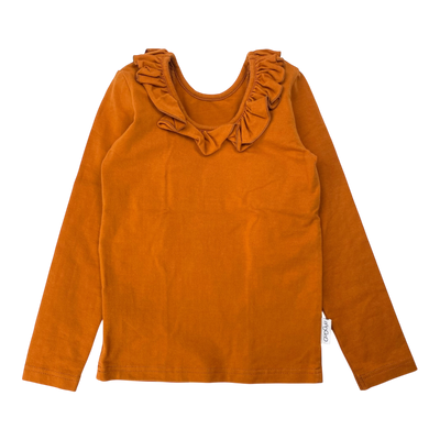 Gugguu frill shirt, burnt orange | 98cm