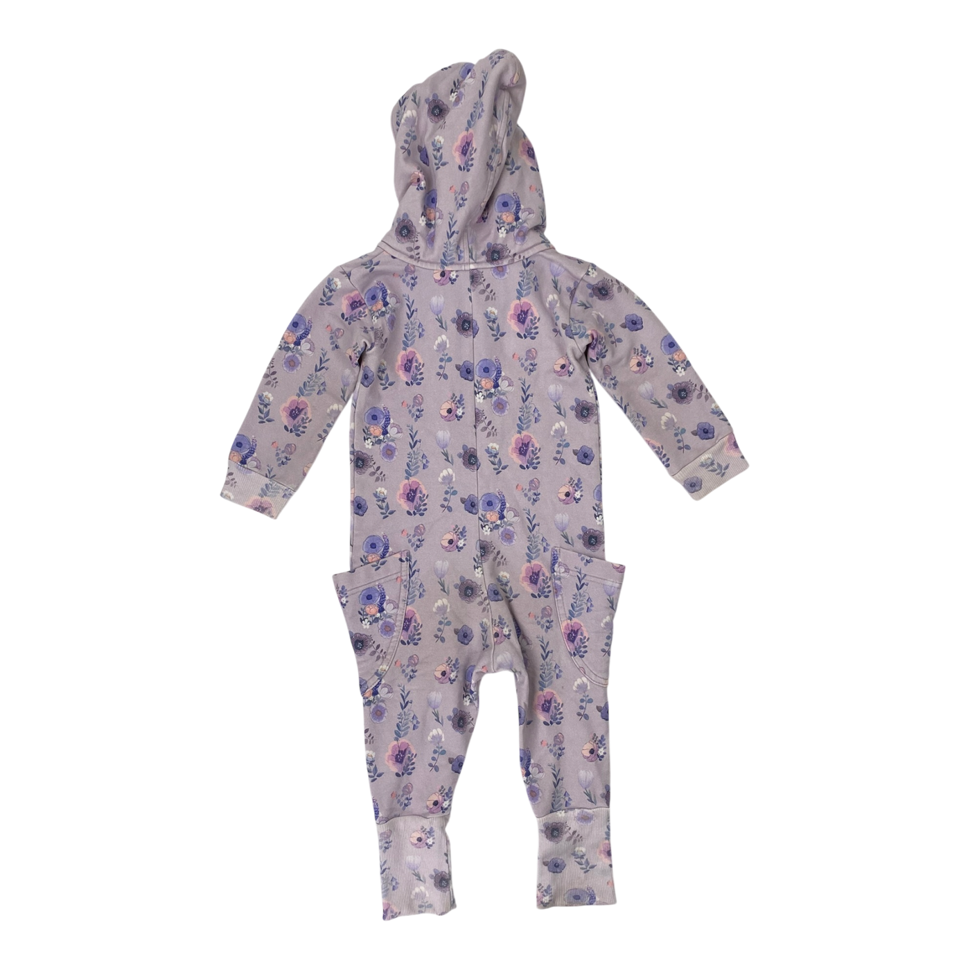 Metsola sweat jumpsuit, flowers | 74/80cm